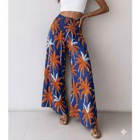 Kadın Yüksek Bel Lastikli Desenli Süprem Pantolon