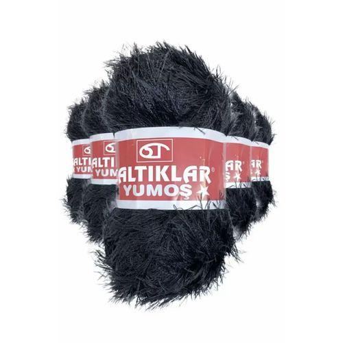 5 Adet Yumoş Sakallı El Örgü Ipi Yünü SİYAH