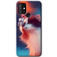 İnfinix Hot 10 Kılıf HD Desen Baskılı Arka Kapak - Cat Butterfly