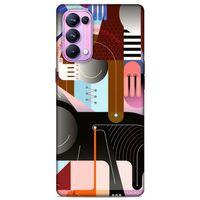 Lopard Oppo Reno 5 Pro 5G Uyumlu Kılıf Soyut Sanat (18) Desenli Telefon Kılıfları