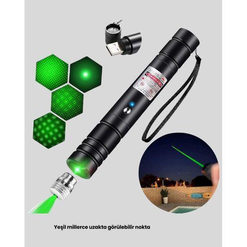 Uzun Mesafe Görünürlüklü Yeşil Lazer Pointer Şarjlı