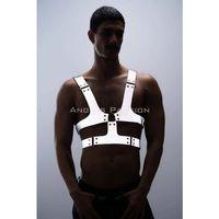 Reflektörlü (karanlıkta Parlayan) Sert Göğüs Harness, Gay Harness Aksesuar, Gay Giyim - Brfm119