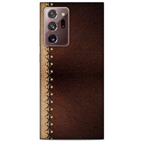 Samsung Galaxy Note 20 Ultra Kılıf Patchwork (21) Koruyucu Kapak Kahve Gold