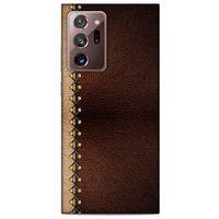 Samsung Galaxy Note 20 Ultra Kılıf Patchwork (21) Koruyucu Kapak Kahve Gold