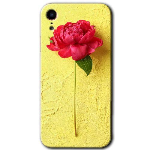 MRCİLETİSİM iPhone XR Kılıf HD Desen Baskılı Arka Kapak + Temperli Cam - Kırmızı Gül