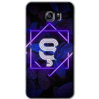 Potkal Hediye Fabrikası Samsung Galaxy Note 5 Kılıf HD Desen Baskılı Arka Kapak - Dark Neon Yaprak Ş Harfi