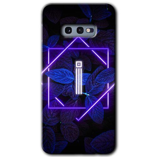 Samsung Galaxy S10e HD Baskılı Kılıf + 9D Tam Ekran Koruyucu - Dark Neon Yaprak İ Harfi