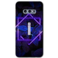 Samsung Galaxy S10e HD Baskılı Kılıf + 9D Tam Ekran Koruyucu - Dark Neon Yaprak İ Harfi