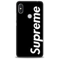Xiaomi Redmi Note 6 Pro Kılıf HD Baskılı Kılıf - Supreme Siyah + Tam Ekran Koruyucu