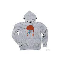 David Bowie Tribute Gri Kapşonlu Sweatshirt Hoodie
