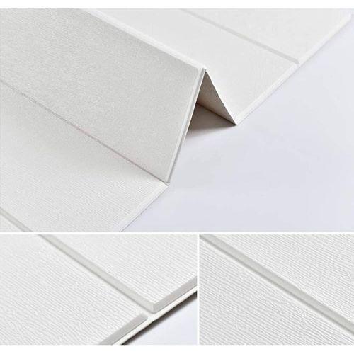 Beyaz Lambiri 3D Kendinden Yapışkanlı Duvar Kaplama Kağıdı Paneli