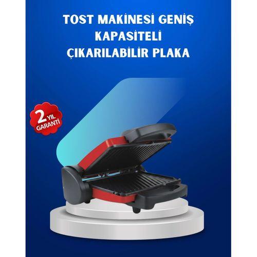Çıkarılabilir Plakalı 2000w Tost Makinesi – Termostatlı, Kolay Temizlenir