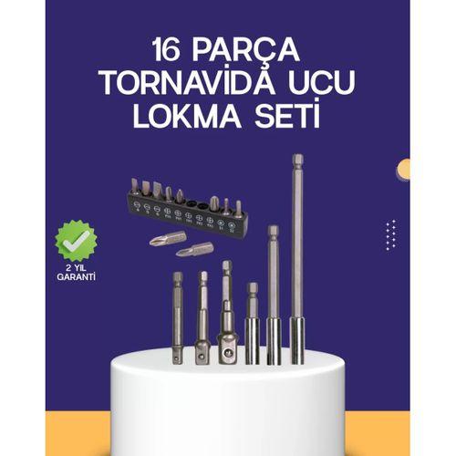 16 Parça Bits Ve Adaptör Seti Vidalama Tamir Bakım Seti