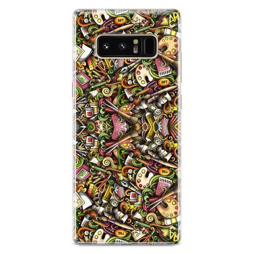 Samsung Galaxy Note 8 Kılıf Ressam Doodle Arka Kapak Koruma Desenli Full Koruyucu