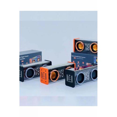 Şeffaf Mecha Müzik Tws Stereo Rgb İşıklı Hoparlör Kablosuz Bluetooth 5.0 Taşınabilir Hoparlör V9