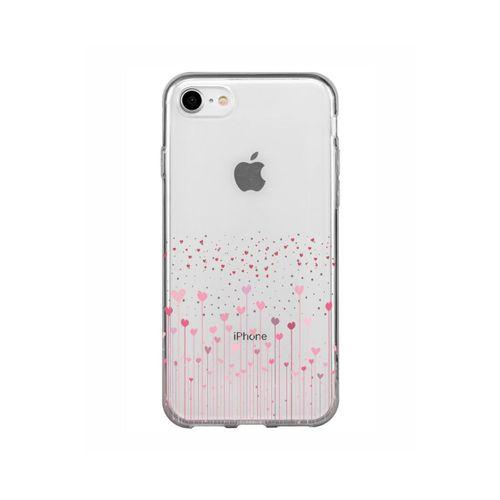 Kalpli Bahçe Tasarımlı iPhone 7 Şeffaf Telefon Kılıfı