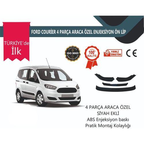 Ford Courier 2018-2023 4 Parça Ön Lip Siyah