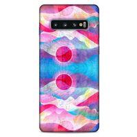 Samsung Galaxy S10 Kılıf Pastel Renkler (20) Koruyucu Kılıf Fuşya Mavi