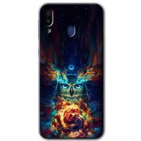 Galaxy M10 Kılıf HD Desen Baskılı Arka Kapak - Ballı Baykuş + Kırılmaz Cam