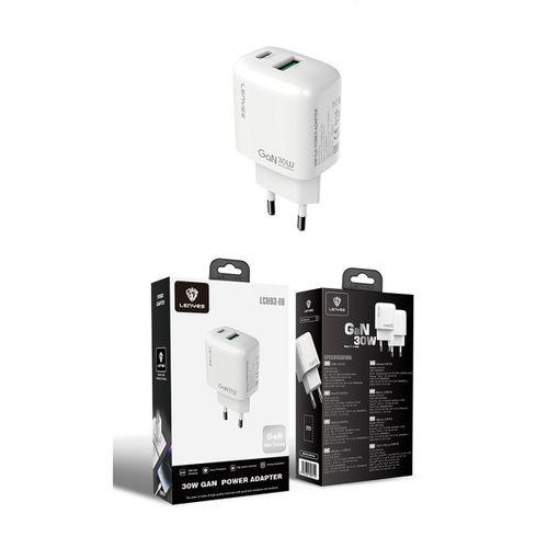 Lenyes LCH93 Type-C ve USB GaN Teknolojili PD Hızlı Şarj Özellikli Şarj Başlığı 30W