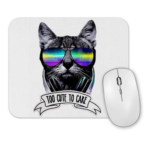 Too Cute To Care Cat Kedi Dj Mouse Pad.jpg