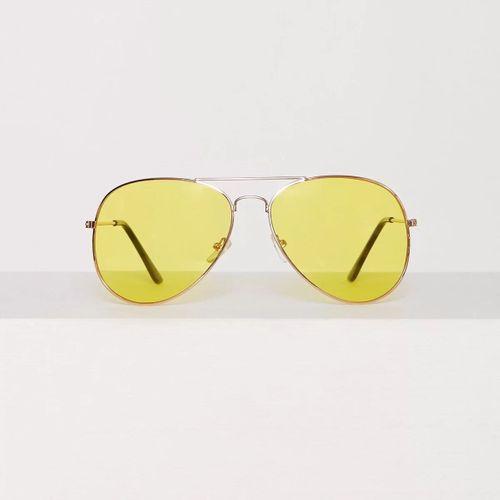 Unisex Gold Metal Çerçeveli Damla Gözlük (kutulu)