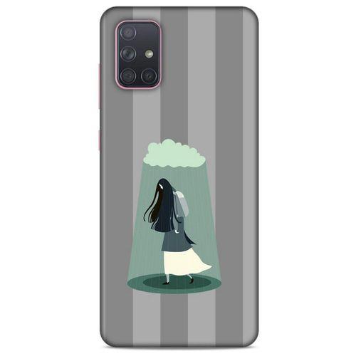 Samsung Galaxy A71 Kılıf Depresyon (20) Koruyucu Kılıf Bej Siyah