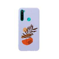 Xiaomi Redmi Note 8 Floral Art Premium Silikonlu Lila Telefon Kılıfı