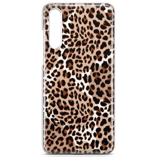 Huawei P20 Pro Kılıf Beyazlı Leopar Arka Kapak Koruma Desenli Full Koruyucu