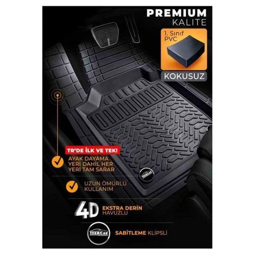 Ford Uyumlu Havuzlu Universal Paspas Krom Siyah Renk