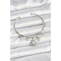 Güneş Charmlı Gümüş Renk Pirinç Kadın Bileklik