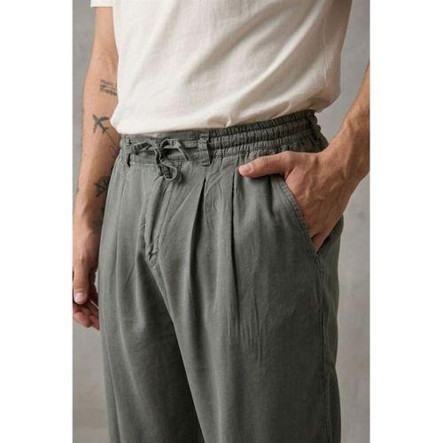 Magnus Tensel Kumaş Relaxed Fit Beli Lastikli Yazlık Erkek Pantolon - Çam Yeşili