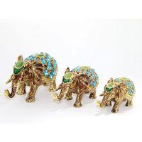 Swaroski Taşlı 3'lü Fil Figürü