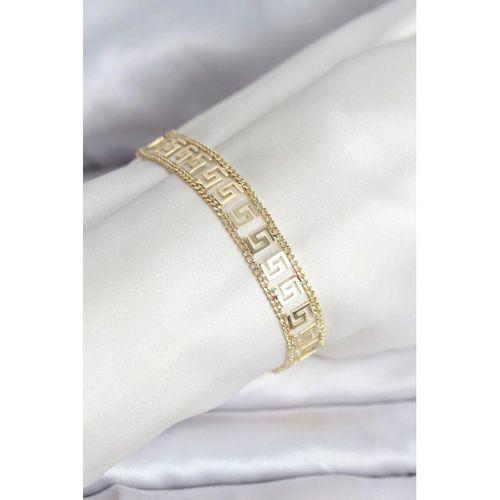 316L Çelik Gold Renk Labirent Model Kadın Bileklik