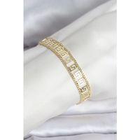 316L Çelik Gold Renk Labirent Model Kadın Bileklik