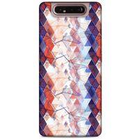 Samsung Galaxy A80 Kılıf Pastel Renkler (3) Kapak Kırmızı Lacivert