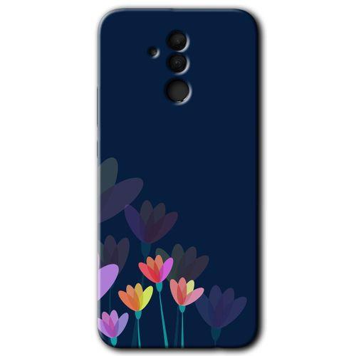 Huawei Mate 20 Lite Kılıf Baskılı Kapak - Çizim Çiçekleri + 5D Tam Kaplayan Cam