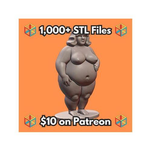 NSFW Voluptuous Female Nude Figurine With Hand On Belly MineeForm FDM 3D Print STL File - NSFW Çekici Kadın Çıplak Figür El Karnında MineeForm FDM 3D