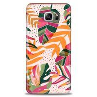 Samsung Galaxy Note 5 Kılıf HD Baskılı Kılıf - Turuncu Pembe + Tam Ekran Koruyucu