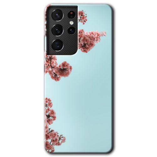 Galaxy S21 Ultra Kılıf HD Desen Baskılı Arka Kapak - Japon Çiçeği + Kırılmaz Cam