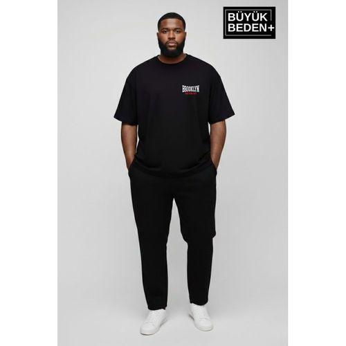 Süperlife Erkek Büyük Beden Brooklyn 1970 Baskılı 3xl-6xl Bisiklet Yaka Tshırt SPR26BTS510-03