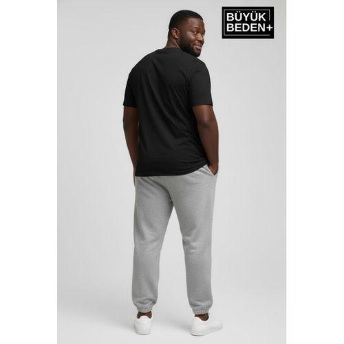 Erkek Büyük Beden BROOKLYN Baskılı Paça Lastikli Rahat Kesim Jogger İnce Eşofman Altı SPR26BEA951-2