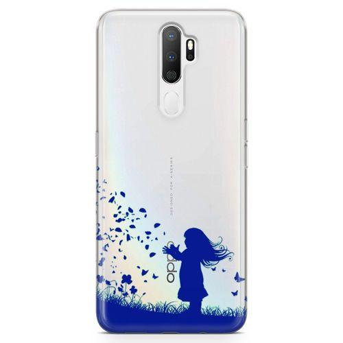 Oppo A5 2020 Kılıf Özgür Kız Arka Kapak Koruma Desenli Full Koruyucu