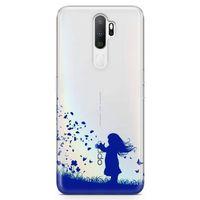 Oppo A5 2020 Kılıf Özgür Kız Arka Kapak Koruma Desenli Full Koruyucu