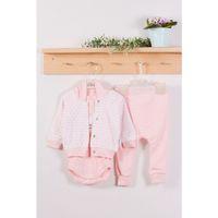 Puan Desenli Kapişonlu % 100 Pamuk 3'lü Kız Bebek Takım