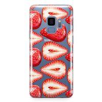 Samsung Galaxy S9 Kılıf Çilek Aşkı Arka Kapak Koruma Desenli Full Koruyucu