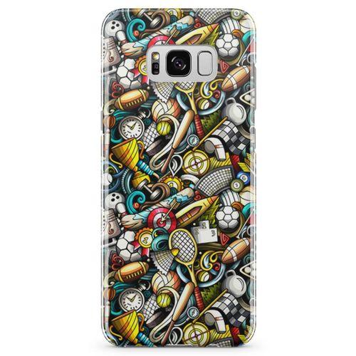 Samsung Galaxy S8 Kılıf Sporcu Doodle Arka Kapak Koruma Desenli Full Koruyucu