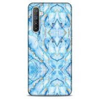 Mermer Desenli (33) Tema Hybrid Kılıf Bebek Mavisi Oppo Realme XT Kılıf