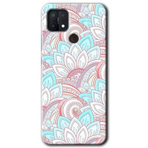 Oppo A15s Kılıf HD Desen Baskılı Arka Kapak + Temperli Cam - Çin Mandala 1
