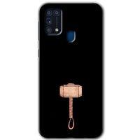 Samsung Galaxy M31 Kılıf Baskılı Kapak - Thor Çekiç + 5D Tam Kaplayan Cam